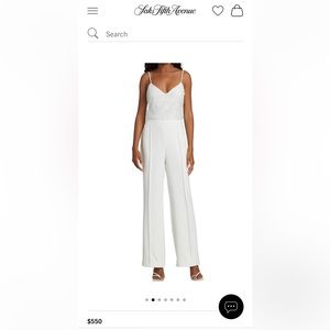 amsale bhldn allison white beaded bridal wedding jumpsuit 0